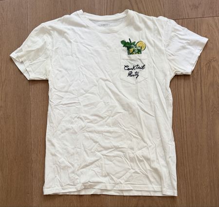 T-Shirt white size S print cocktail party