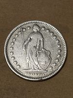 Schweizer Münze 2 Franken 1920 Helvetia Silber geprägt