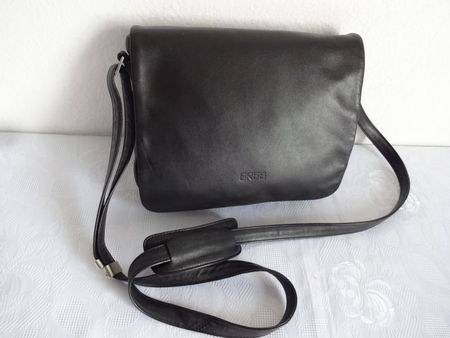Orig." BREE " Echtleder Schwarze Umhängetasche
