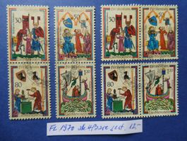 FL 1970 Nr. 462-465 alle 4 Paare gestempelt