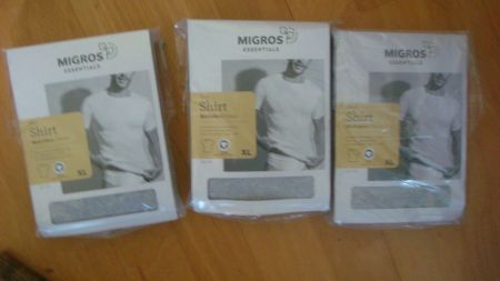3 Shirts mit Arm grau Gr. XL Feinripp neu