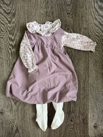 Mayoral Baby Girl Outfit Bundle (Dress, Coat, Top) up to 6 m