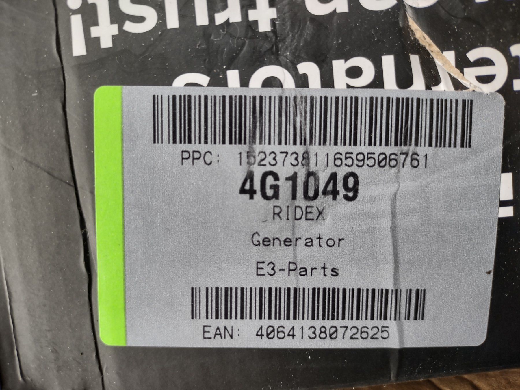 Generatori di corrente: Generator E3-Parts 4G1049 Ridex – Nuovo e nell'imballaggio originale da Oberbipp venduto da A.B.M. 2