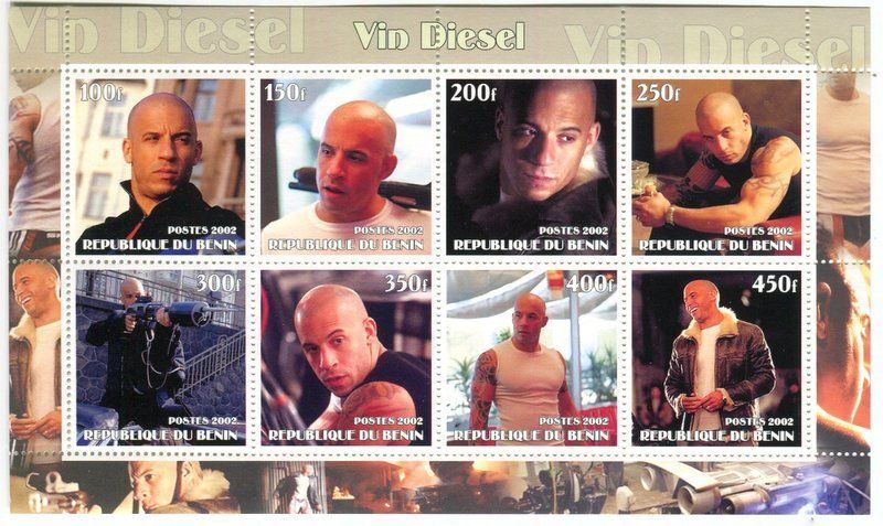 Tutti i francobolli: Block "Vin Diesel". Benin. – Nuovo e nell'imballaggio originale da Basel venduto da Butsch5