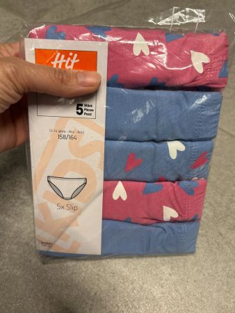 5x Slips filles Taille 158 - 164 Neuf