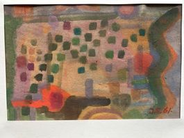 Abstrakte Aquarellmalerei im Stiel von Paul Klee 1961