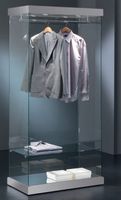 Glas-Garderobe, ESG Glas, Silber, LED(B.93cmxT.52cmxH.200cm)