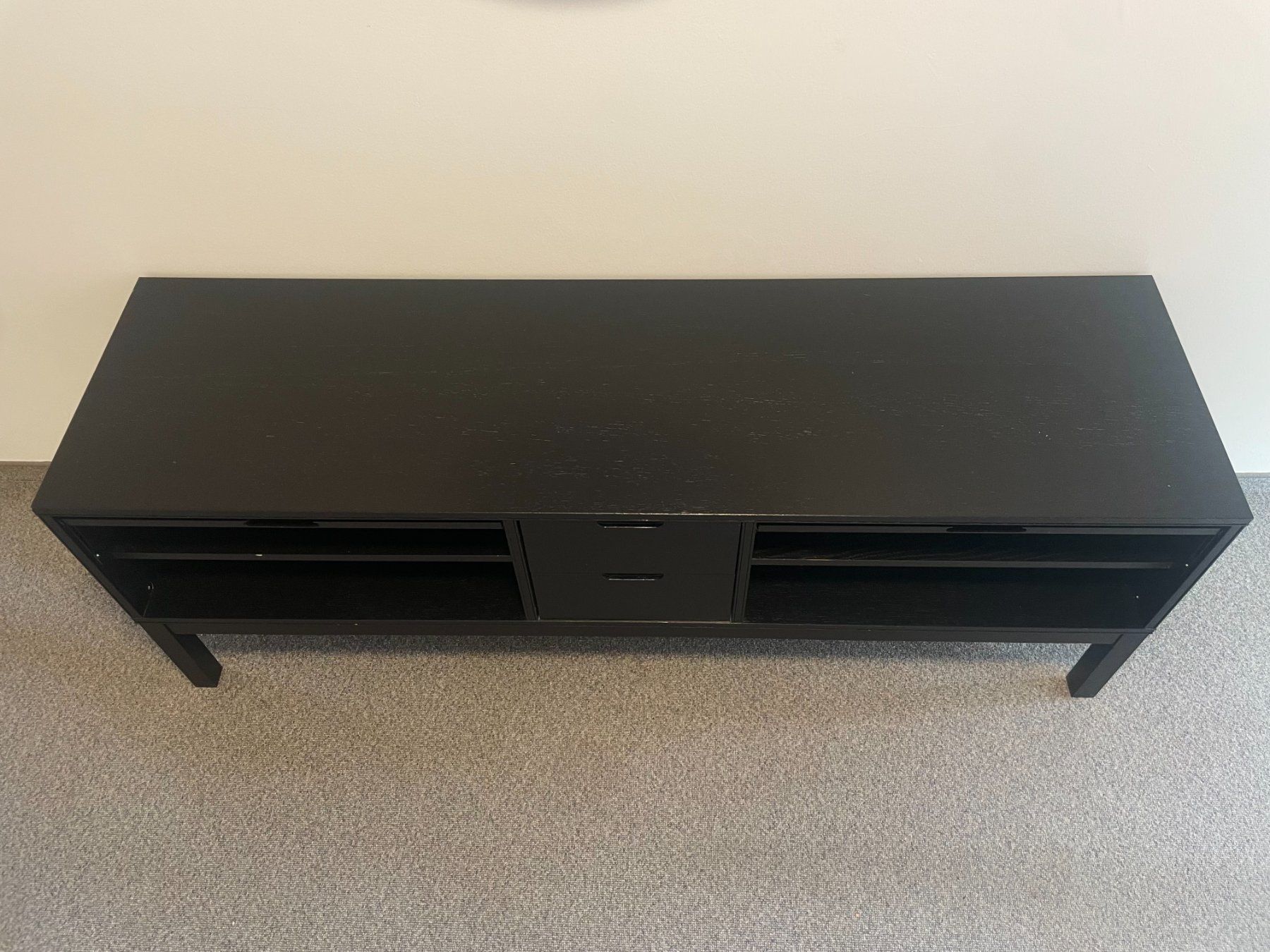 TV Möbel: Sideboard schwarz, Eichenfurnier, 2 Schubladen,2 Klappfächer – Gebraucht aus Zürich von HHappel 8