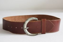 VINTAGE | Breiter Ledergürtel XS | Gürtel aus echtem Leder