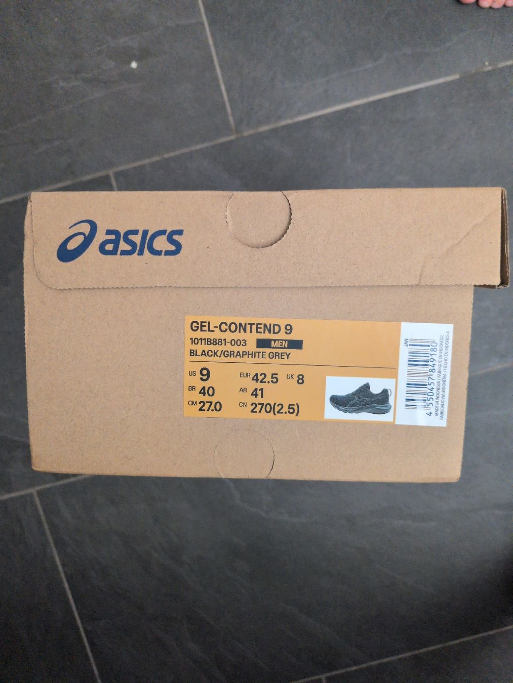 Asics Chaussures hommes: Asics Gel-Contend 9 Men Black/Graphite Grey Size 42.5 – Neuf avec emballage d'origine à Adliswil par danfarrar 1