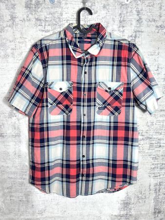LRG WOVENS "CHECK" SHORT SLEEVES SHIRT SZ: M