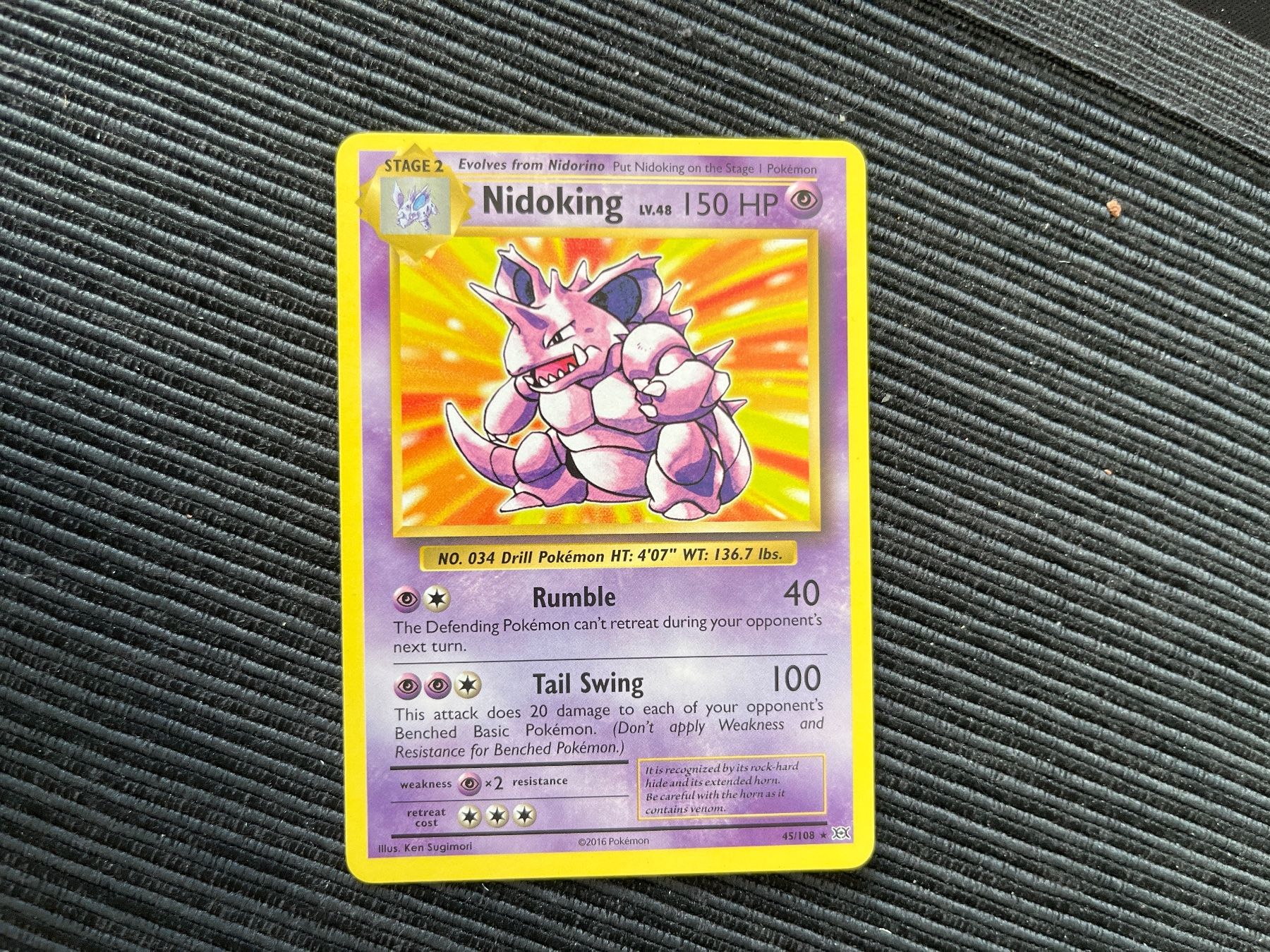 Pokémon Carte collezionabili: Pokemon Nidoking Non Holo prerelease Kit XY Evolutions – Usato da Wabern venduto da Collectfun