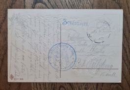 Vom Kommando kontrollierte Karte-Aufschrift zensuriert 1916