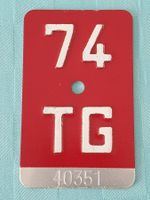 Fahrradnummer Velonummer TG 74