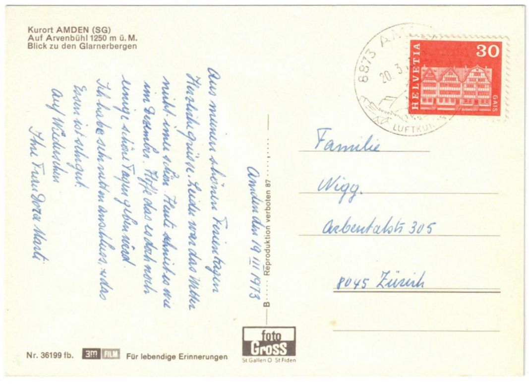Cartoline postali: Amden - Skilift Arvenbühl – Usato da Binningen venduto da Mountainrider 1