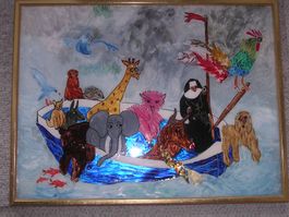 Bild "Arche Noah" (Hinterglasmalerei)