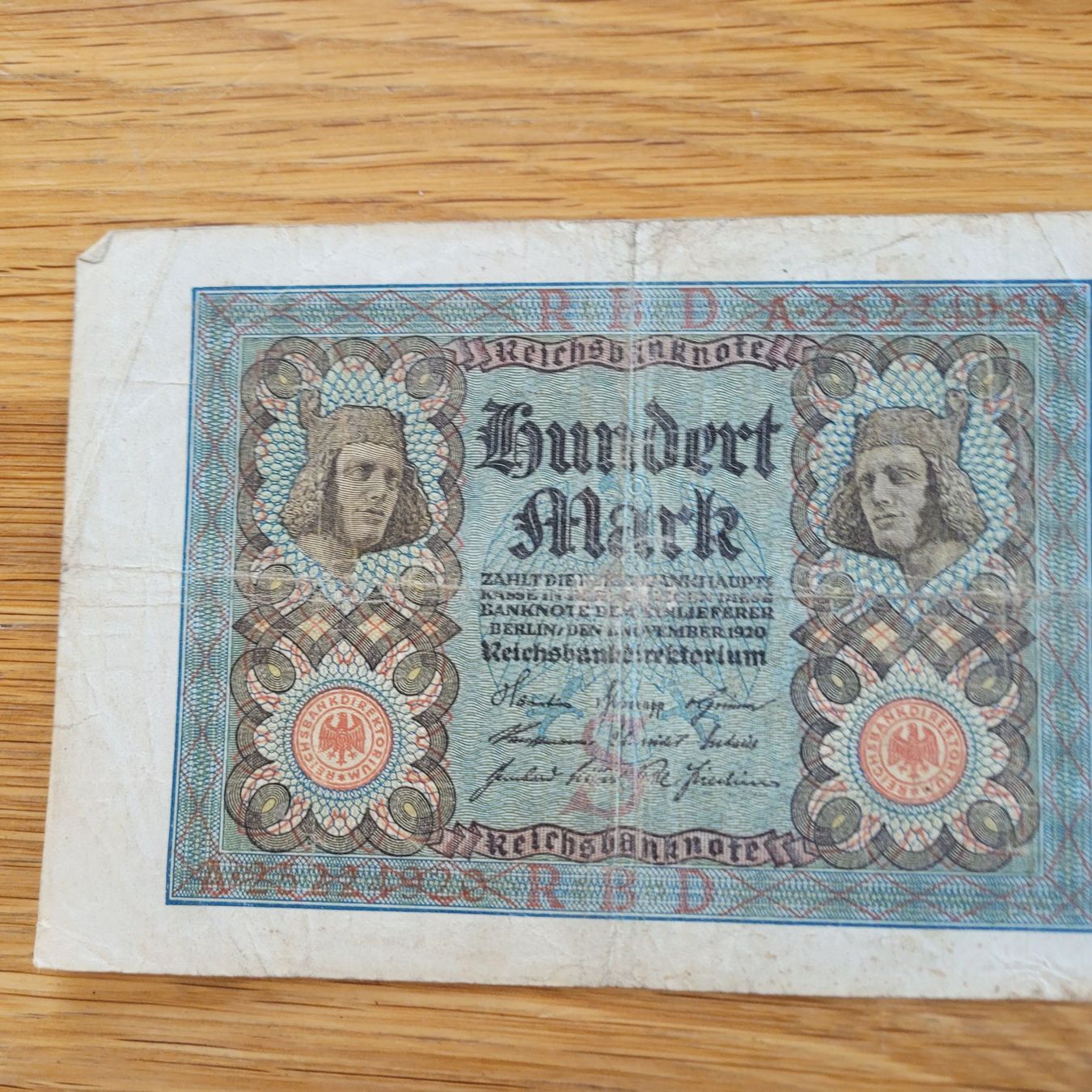 Banknoten: Banknote Berlin 1914 100 – Gebraucht aus Biel/Bienne von Destockweb
