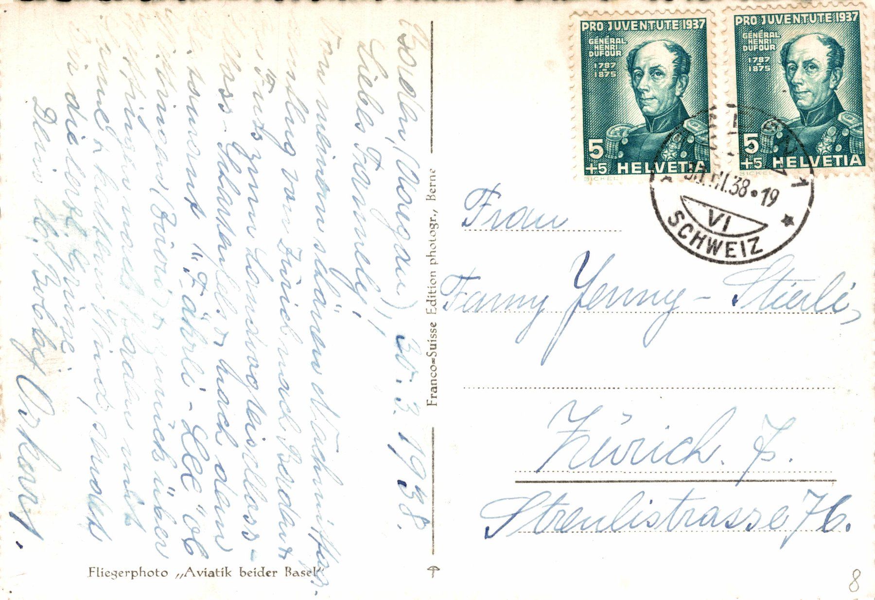 Cartoline postali: Baden vom Flugzeug aus gesehen – Usato da Bronschhofen venduto da Astore 1