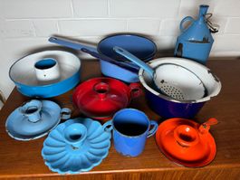 Sammlung Emaillegegenstände Vintage