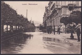 Luzern Hochwasser 1910, Nationalquai, ungelaufen