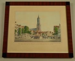 HAMBURG PFERDEMARKT, ALTKOLORIERTE LITHOGRAPHIE UM 1830