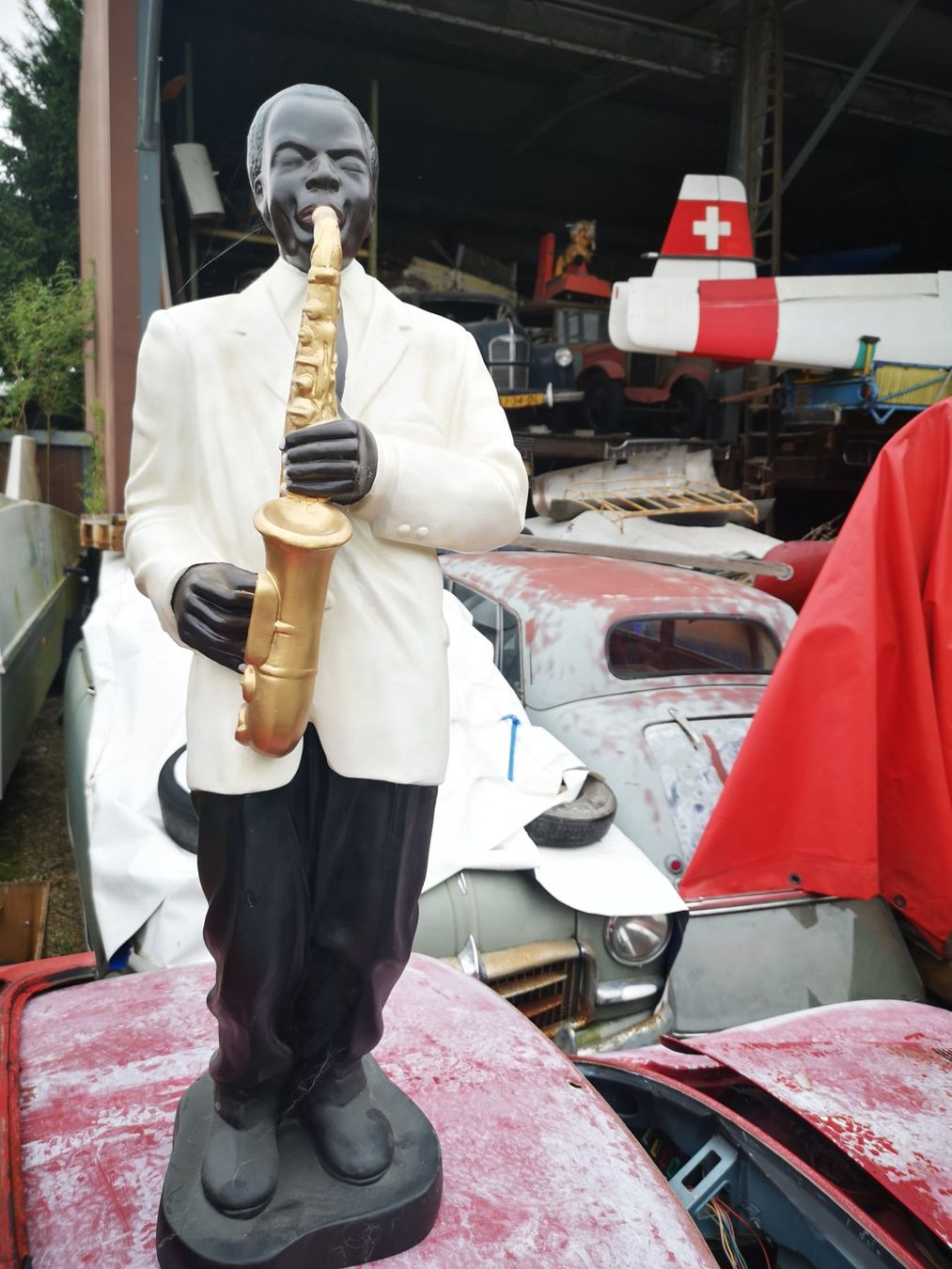 Statuette: Jazzmusiker – Nuovo e nell'imballaggio originale da Möhlin venduto da Highwaytom