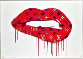 Death NYC Ltd Ed Pop Art Druck " Vuitton Graffiti Lips