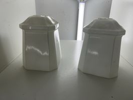 2 Appliquen / Cloches aus Glas Weiss