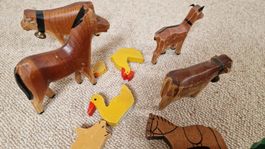 Kinderspielsachen Holztiere für Bauernhof