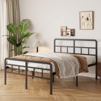 Metallbett 140 x 200 cm robust mit Lattenrost 46 cm hoch