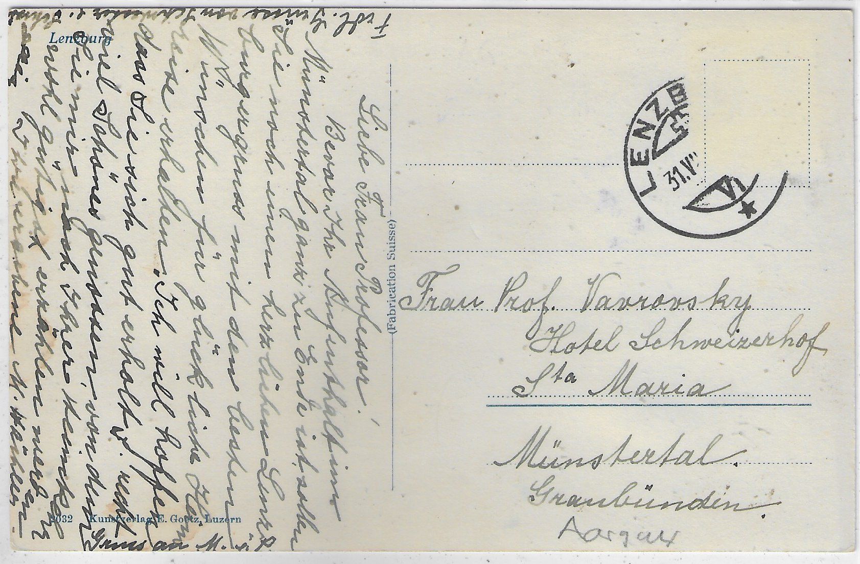 Cartoline postali: Lenzburg mit Schloss – Usato da Ettingen venduto da Kartenplanet 1