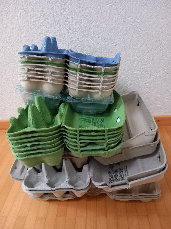 12 Stück Eierkartons Aus Naturzellstoff – Mit Deckel, Stapelbar, Unbemalt, Für Eier, Basteln & Aufbewahrung