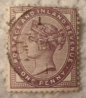 Timbre One Penny 1881 Queen Victoria