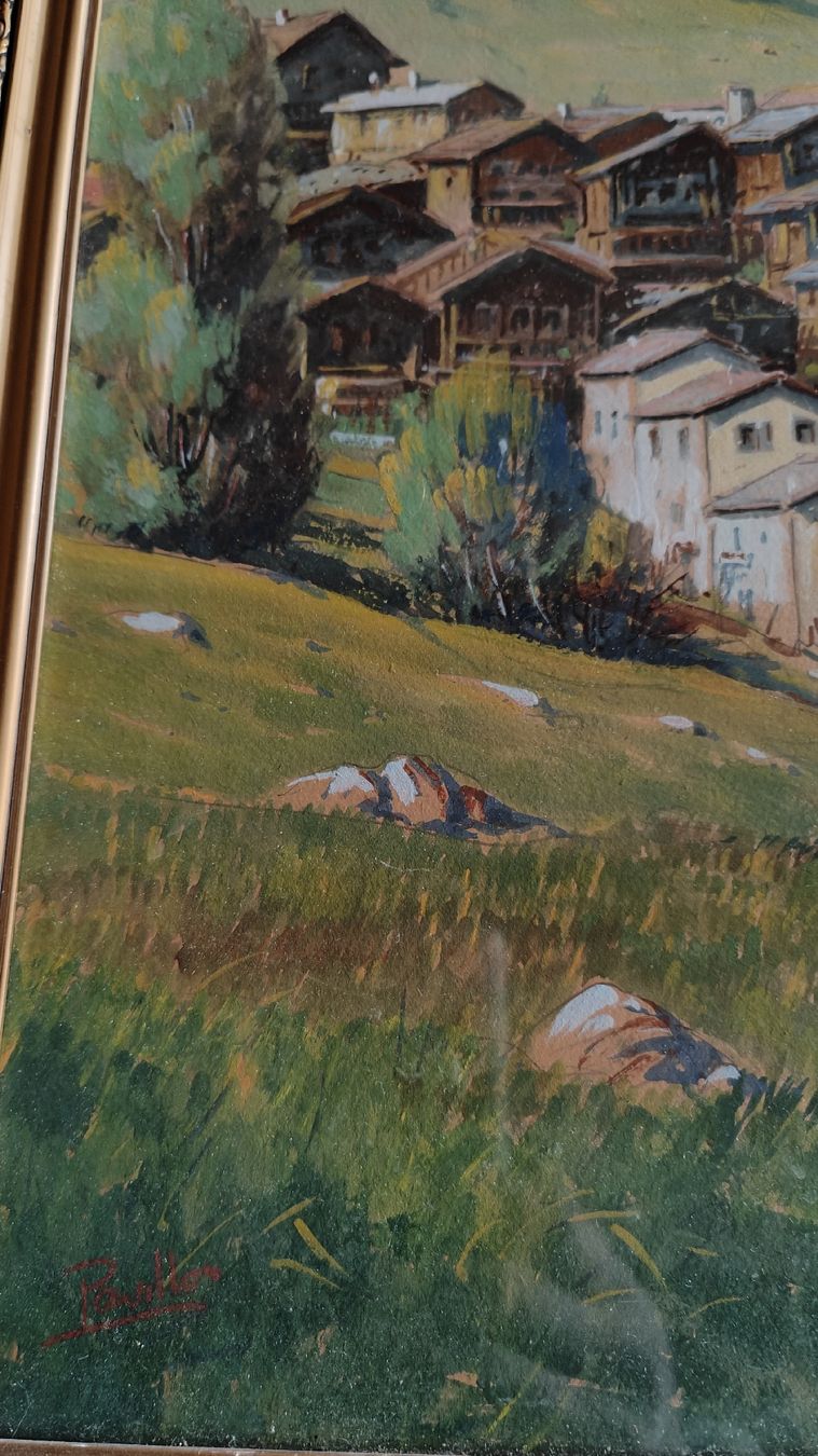 Gemälde: Grimentz aquarelle gouachée – Gebraucht aus Meyrin von olico01 5