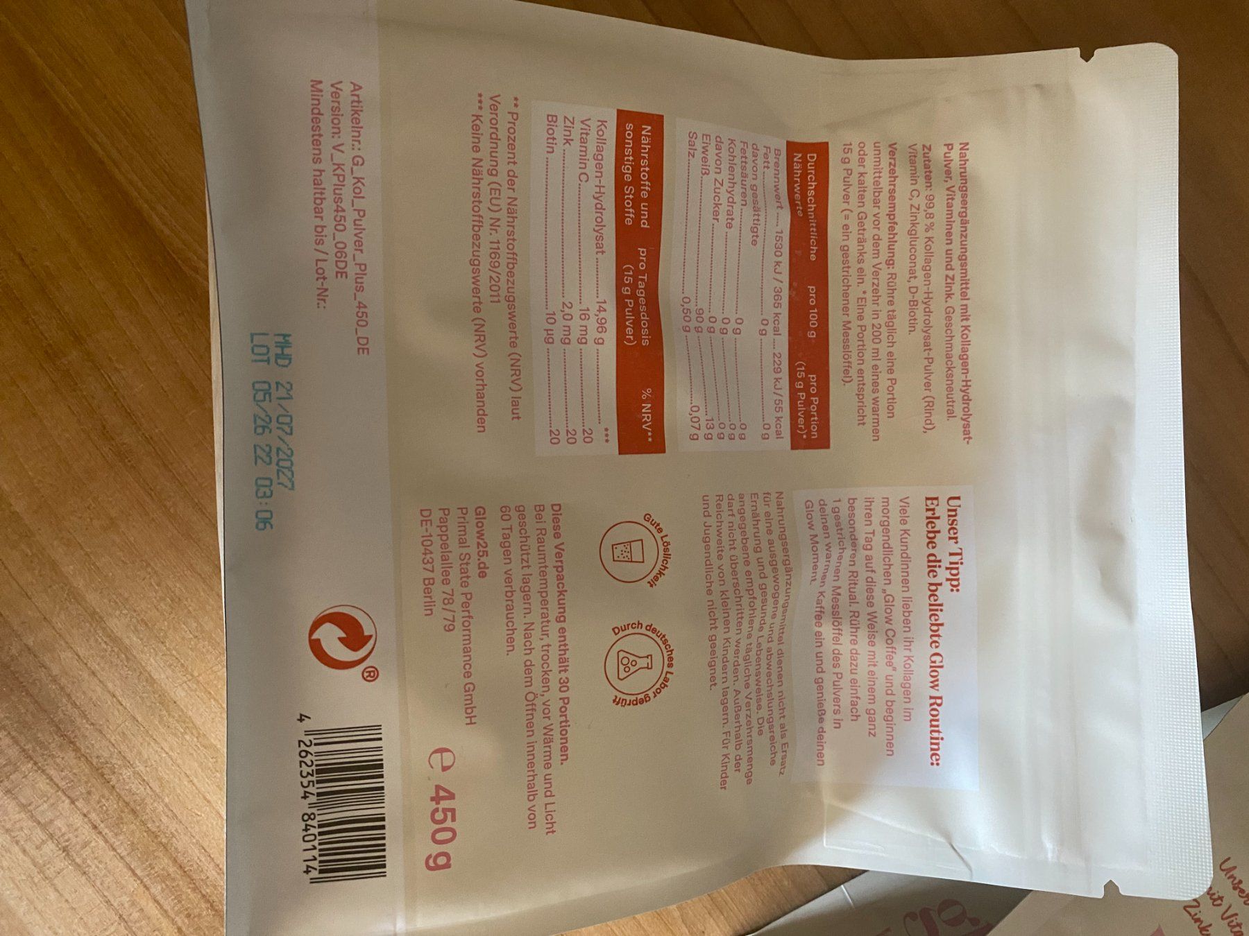 Lebensmittel & Spezialitäten: Neu Glow 25 Plus Kollagen – Neu und originalverpackt aus St. Gallen von Montiswiss 2