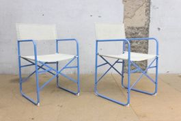 2er Set Vintage Ikea 70er Jahre, faltbarer Campingstuhl