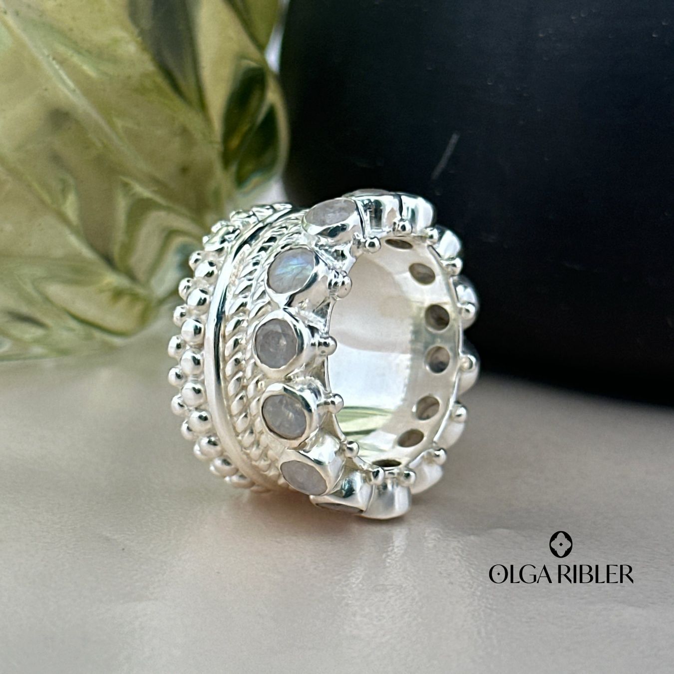 Olga Ribler Ringe: Mondstein Ring Sterling Silber Ringgrösse 56 – Neu (gemäss Beschreibung) aus Luzern von Schmuckoutlet