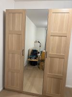 Wardrobe with mirror oak effect 200x58x236cm good condition