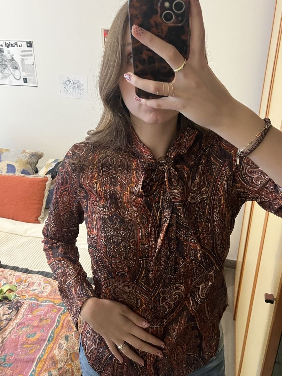Camicette: Red-brown elegang tailored shirt  – Usato da Vezia venduto da chi_byp8 2