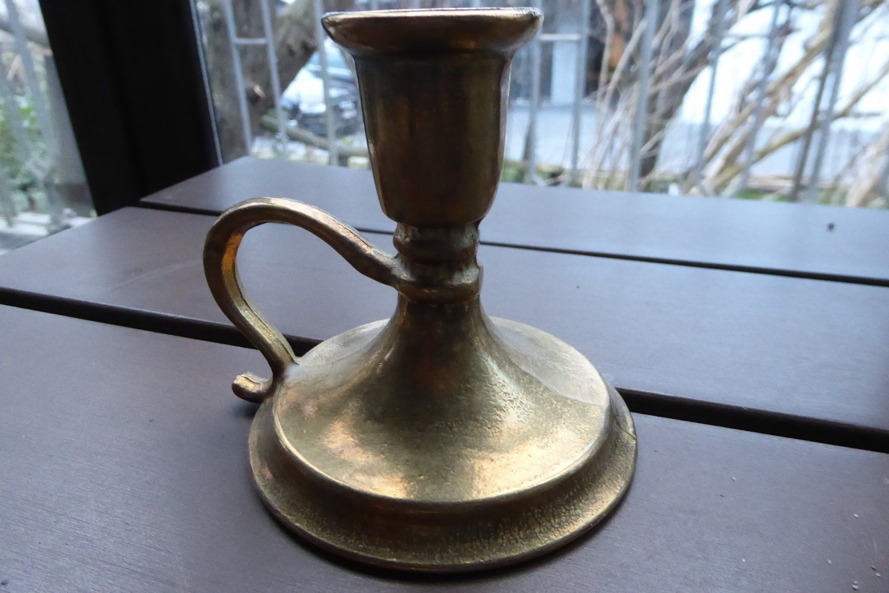 Kerzenständer: Antiker Messing Kerzenständer 9 cm hoch – Gebraucht aus Sargans von Benziner 2