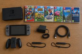 Nintendo Switch Komplettset mit 6 Spielen