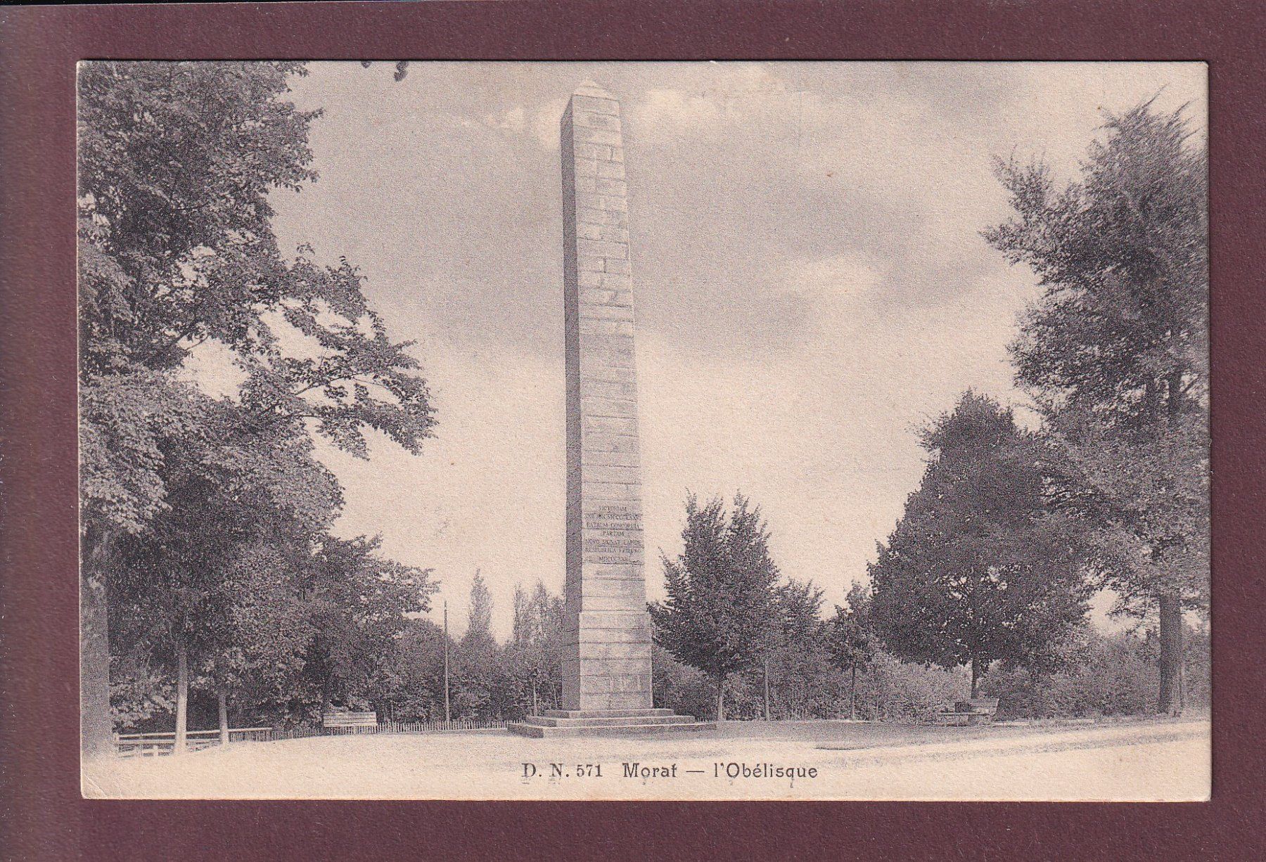 Ansichtskarten: MORAT - Obélisque - 1911 – Gebraucht aus Pully von nicecards