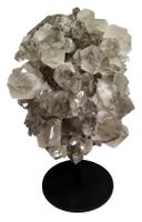 Seltene Rauchquarz Geode auf Metallständer