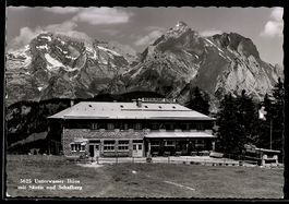 AK Unterwasser, Berghaus Iltios mit Säntis und Schafberg
