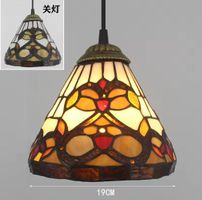 Lampe suspendue vintage en pierre de  verre Style  Tiffany