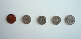5 Stk 2, 10 + 20 Räppler (1947 bis 1970)