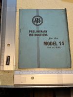 buch, heft, AJS instruction model 14 , 250 c.c o.h.v.