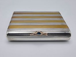 Zigarettenetui, Etui im Art-Déco-Stil Gold & Saphir um 1920