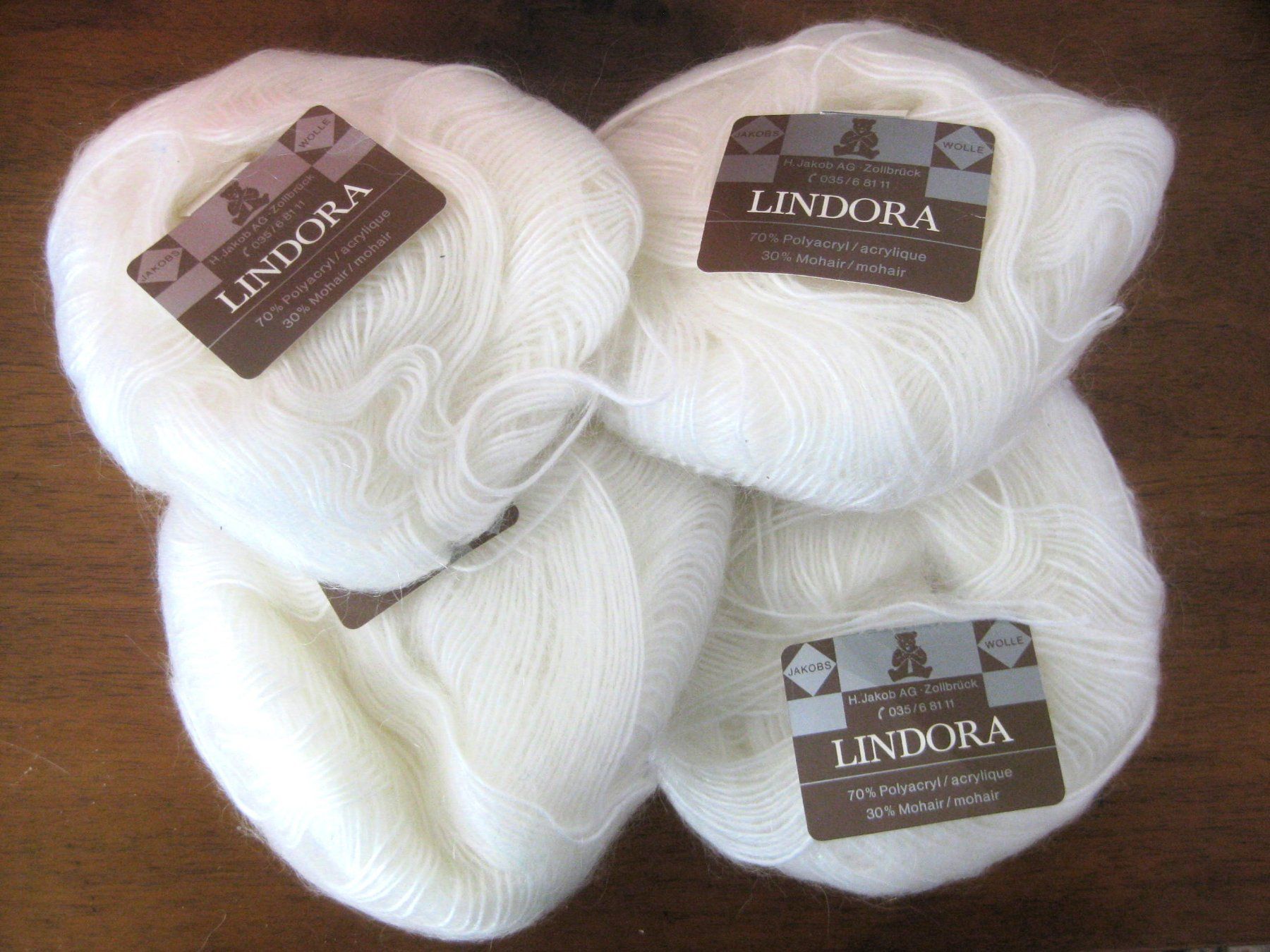 Lana: 4 Knäuel Mohair / Polyacryl Wolle – Nuovo e nell'imballaggio originale da Kriens venduto da Kraeutergarten