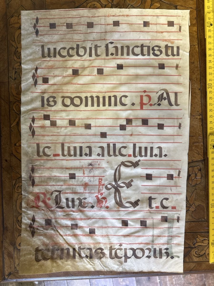 Libri: Altes Pergamentblatt Notenblatt  – Usato da Basel venduto da Ramses1179 3